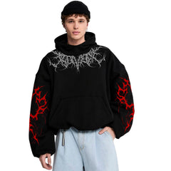 Frostfire Thorns Oversized Hoodie – Premium Streetwear | Unisex Graphic Hoodie